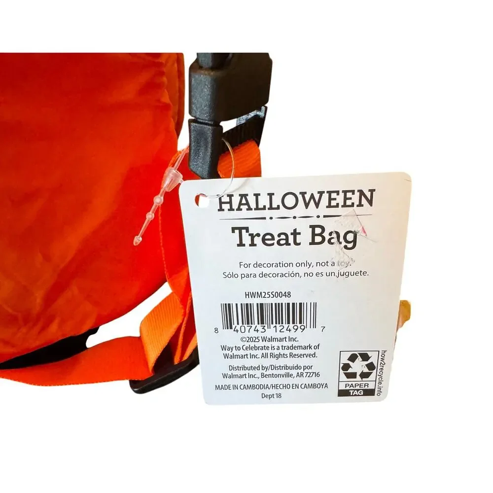 Way to celebrate plush jack-o’-lantern zippered Halloween treat bag fanny pack
